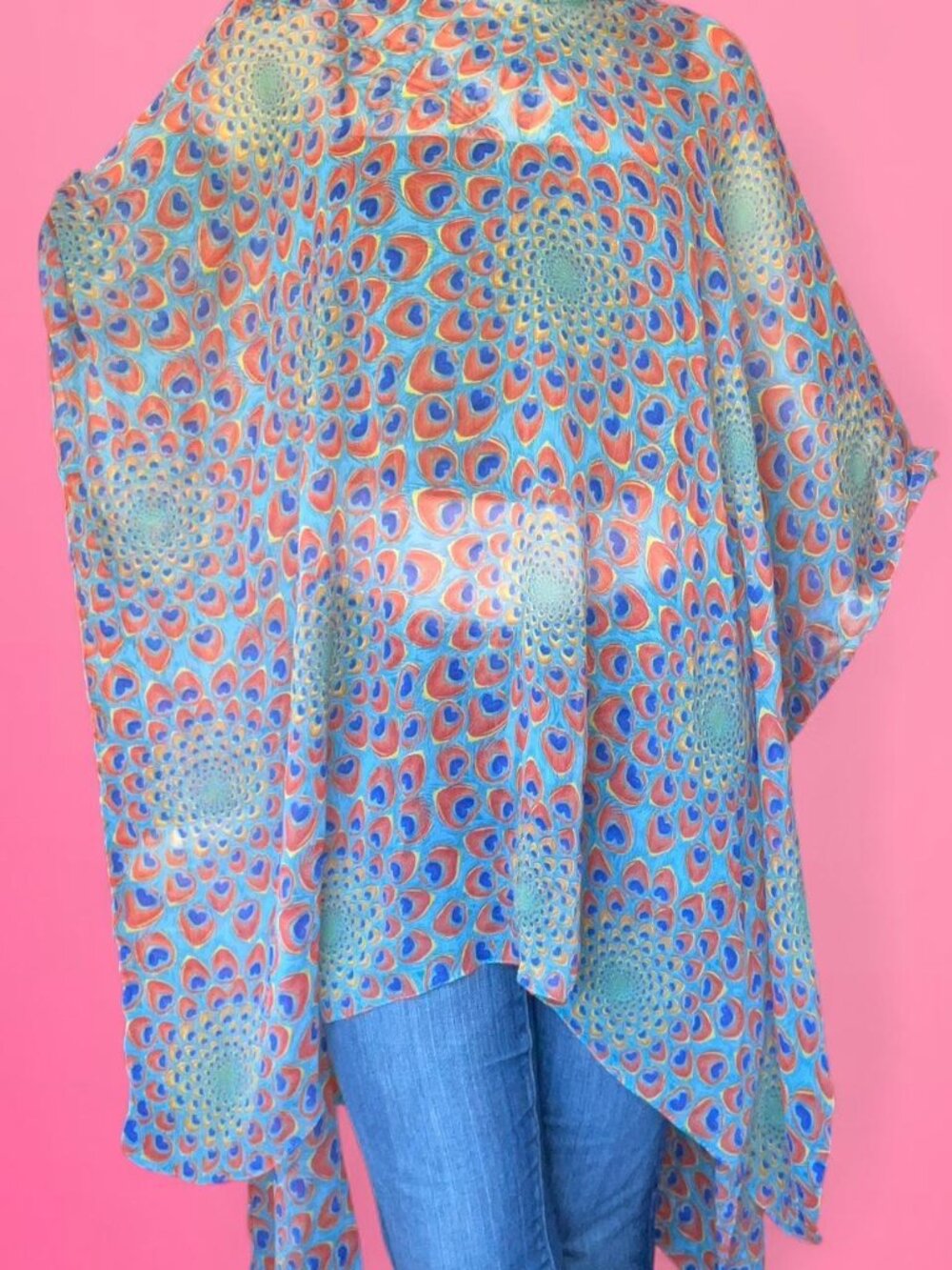 peacock trippy poncho